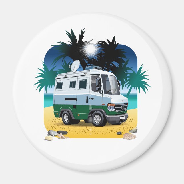 Tecknad Camper Magnet (Framsidan)