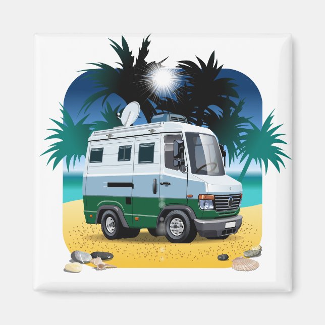 Tecknad Camper Magnet (Framsidan)