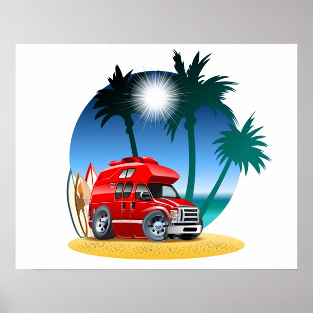 Tecknad Camper Poster (Framsidan)