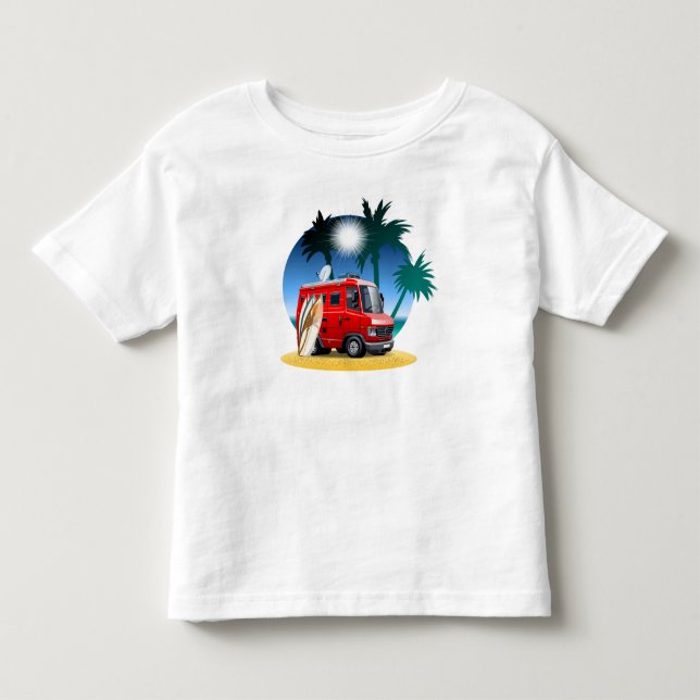 Tecknad Camper T Shirt (Framsida)