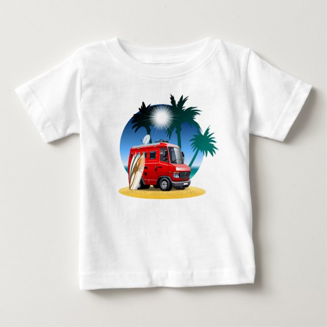 Tecknad Camper T Shirt (Framsida)