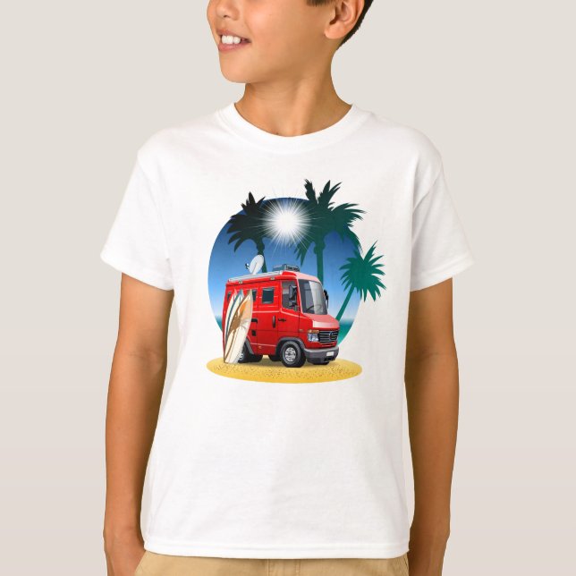Tecknad Camper T Shirt (Framsida)