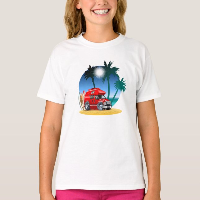 Tecknad Camper T Shirt (Framsida)