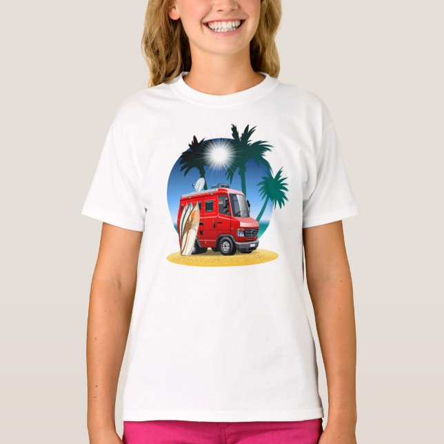 Tecknad Camper T Shirt (Framsida)