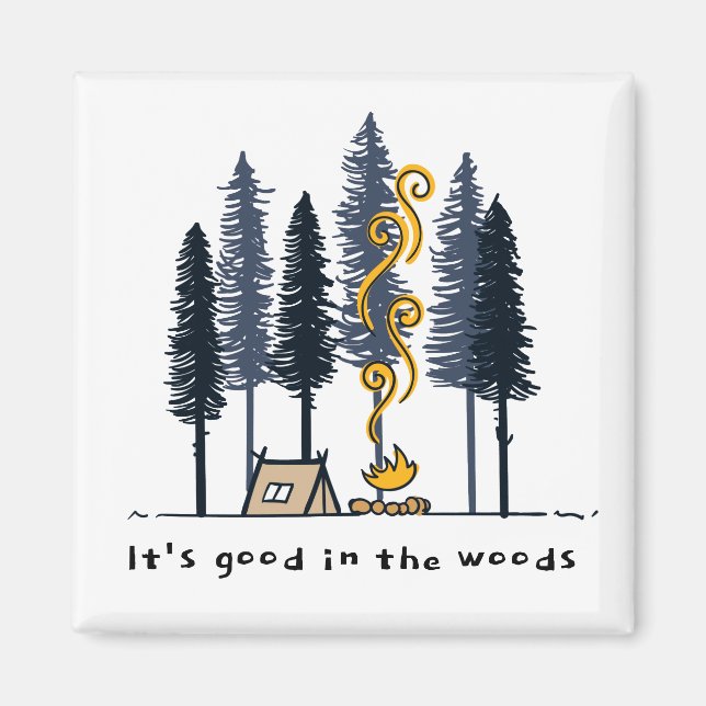 Tecknad Camping Magnet (Framsidan)