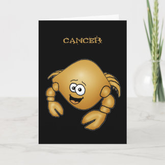 Tecknad Cancer Crab-födelsedagskort. Kort