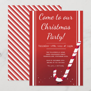 Tecknad Candy cane Julfest-inbjudan Inbjudningar