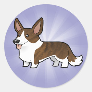 Tecknad Cardigan Welsh Corgi Runt Klistermärke