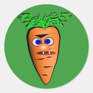 Tecknad Carrot Vegetable Bild Runt Klistermärke