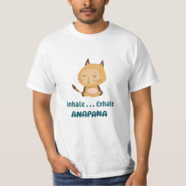 Tecknad Cat Anapana Meditation Inhale Exhale T Shirt