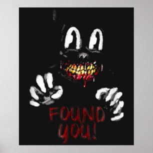 Tecknad cat Creepy Horror bus eller godis Poster