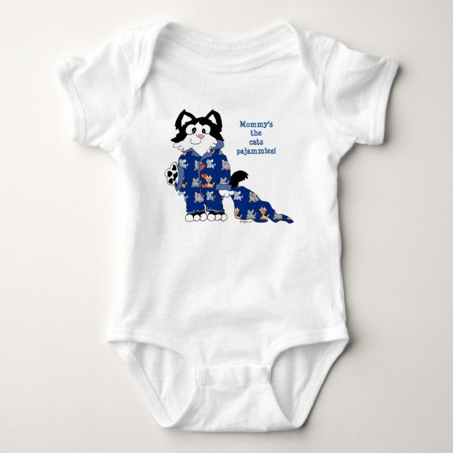 Tecknad Cat Funny Cute Baby T Shirt (Framsida)