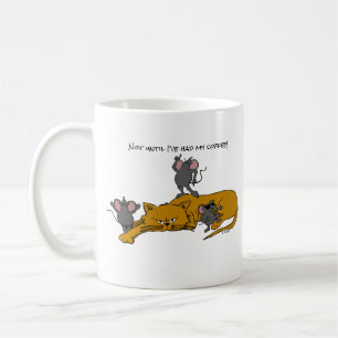 Tecknad Cat och Dancing Mice Coffee Mugg