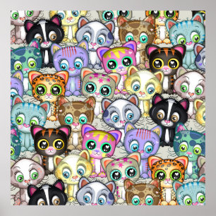 Tecknad Cat och Kitten Gang Poster