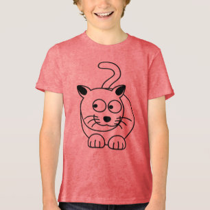 Tecknad Cat Sitta med fetma T Shirt