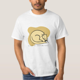 Tecknad Cat Sleeping Tee - Relaxing Aesthetic Pet