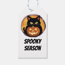 Tecknad Cat Spooky Season Halloween Lycklig Helgda