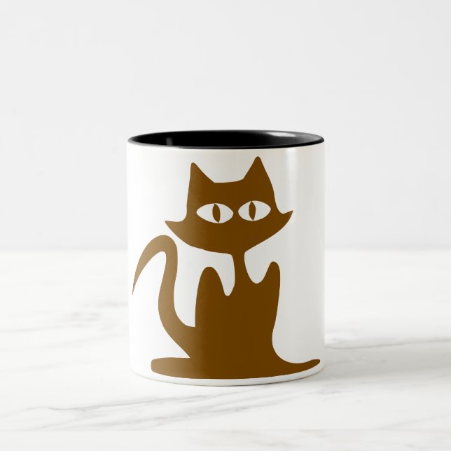 Tecknad Cat Vector Illustration Mugg (Center)
