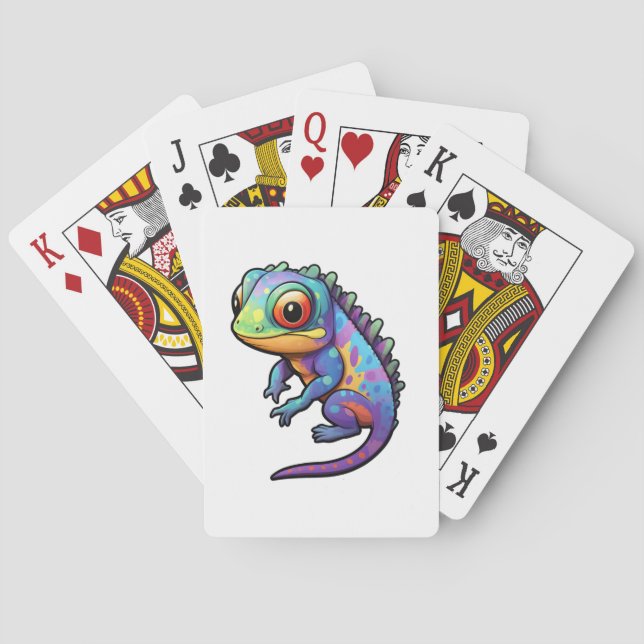 Tecknad chameleon illustration casinokort (Baksidan)