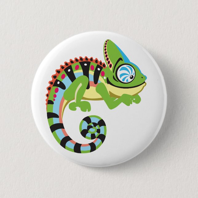 tecknad chameleon knapp (Framsida)