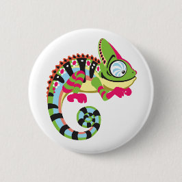 tecknad chameleon knapp
