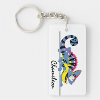 tecknad chameleon nyckelring