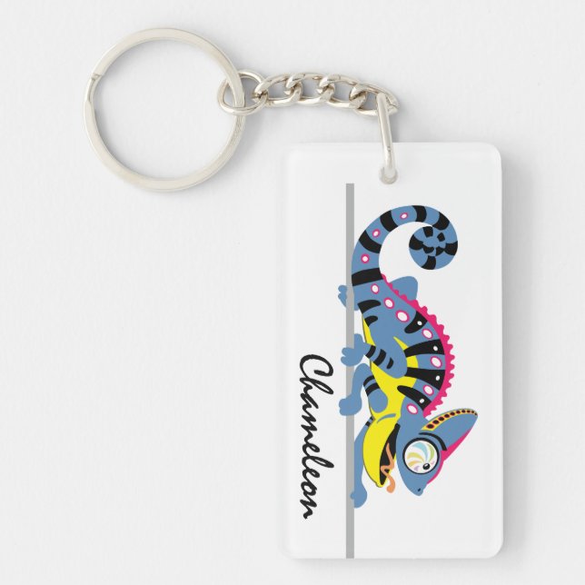 tecknad chameleon nyckelring (Framsidan)