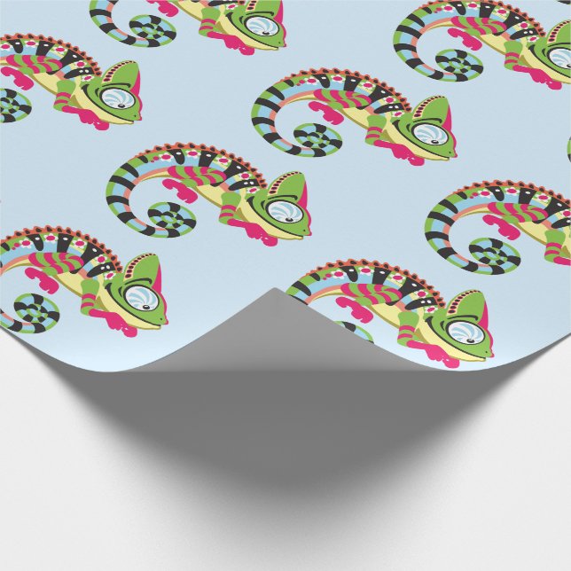 tecknad chameleon presentpapper (Hörn)