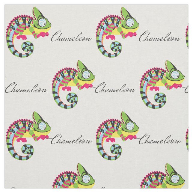tecknad chameleon tyg (Provkarta)