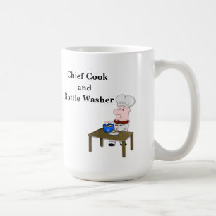 Tecknad Chef, ’Chief Cook and Flaska Washer’ Kaffemugg