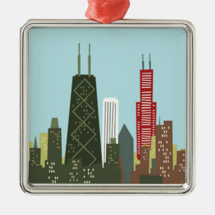 Tecknad Chicago Julgransprydnad Metall