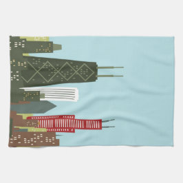 Tecknad Chicago Kökshandduk