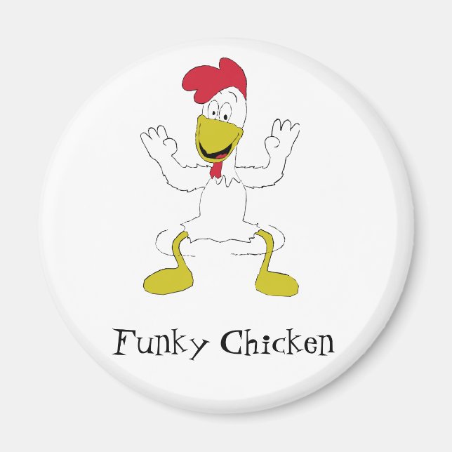 Tecknad Chicken Dance Magnet (Framsidan)