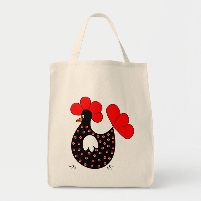 Tecknad Chicken Livsmedel tote bag Tygkasse (Framsidan)