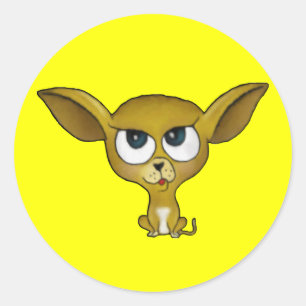 Tecknad Chihuahua Stickers Runt Klistermärke