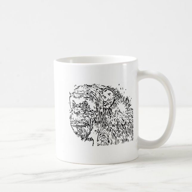 Tecknad Chimpanzee Kaffemugg (Höger)