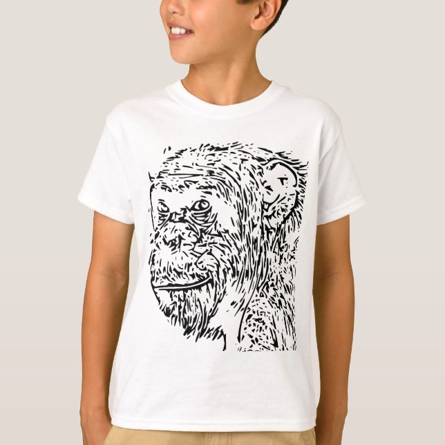Tecknad Chimpanzee T-shirt (Framsida)