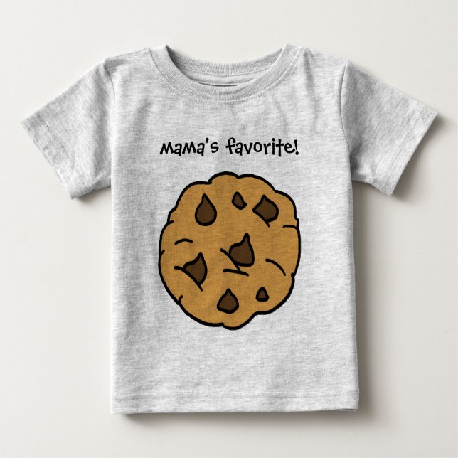Tecknad Chocolate Chip Cookie, Mamma Favorite! T Shirt (Framsida)