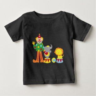 Tecknad Circus Clown and Animals Tee