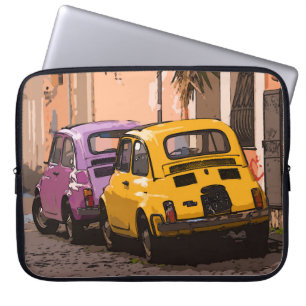 Tecknad Classic italian Fiat 500-bilar Rom Italien Laptop Fodral