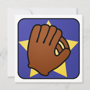 Tecknad Clip Art Baseball Glove Boll Pojkdagen Inbjudningar