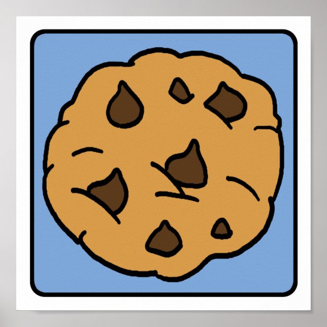 Tecknad Clip Art Chocolate Chip Cookie Dessert Poster (Framsidan)