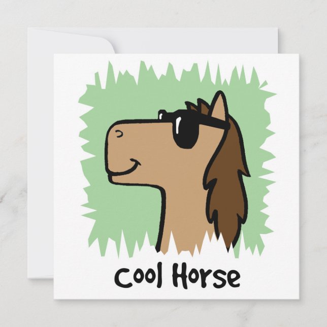 Tecknad Clip Art Coola Horse Wearing Sunglass (Framsida)