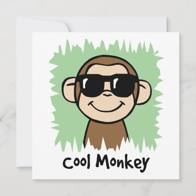 Tecknad Clip Art Coola Monkey med solglasögon (Framsida)