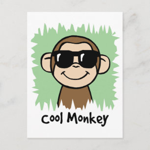 Tecknad Clip Art Coola Monkey med solglasögon Vykort