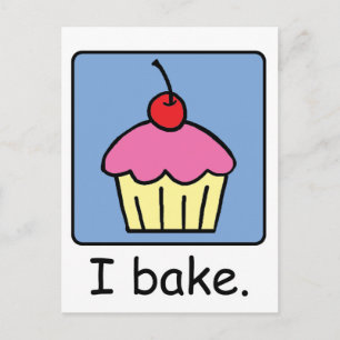 Tecknad Clip Art Cupaka Dessert Rosa Frosting Vykort