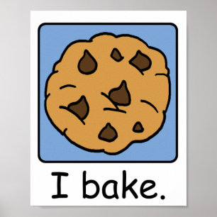 Tecknad Clip Art Yummy Chocolate Chip Cookie Poster
