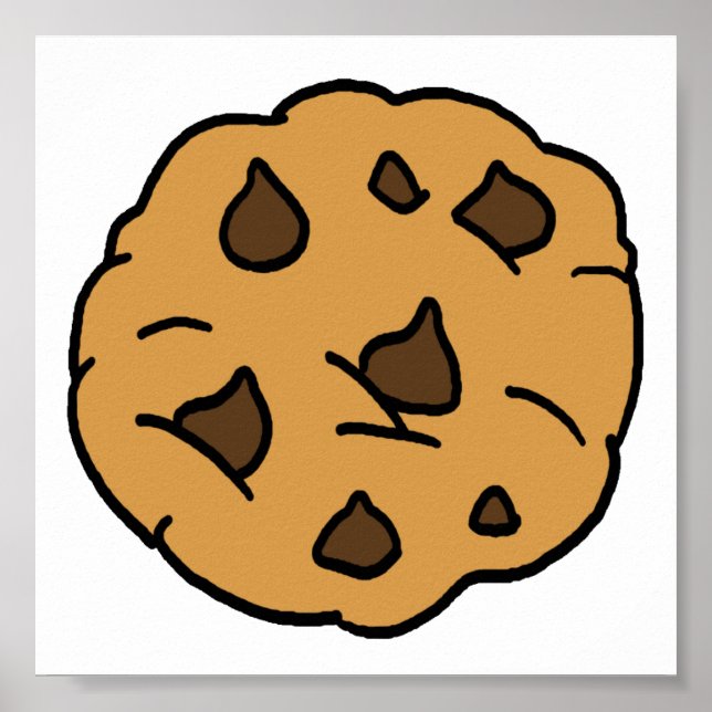 Tecknad Clipart HUGE Chocolate Chip Cookie Dessert Poster (Framsidan)