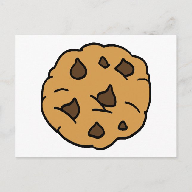 Tecknad Clipart HUGE Chocolate Chip Cookie Dessert Vykort (Framsida)