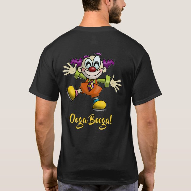 Tecknad Clown Ooga Booga T Shirt (Baksida)